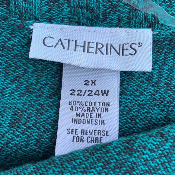 Catherine’s size 2X 22/24W green and black cardigan sweater - Picture 6 of 6